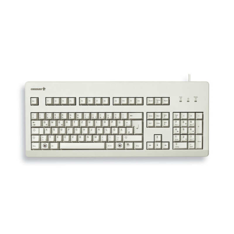 CHERRY G80-3000 BLACK SWITCH, Keyboard, Corded, Light Grey, USB/PS2 (QWERTY - UK)