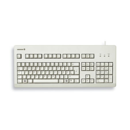 CHERRY G80-3000 BLACK SWITCH, Keyboard, Corded, Light Grey, USB/PS2 (QWERTY - UK)