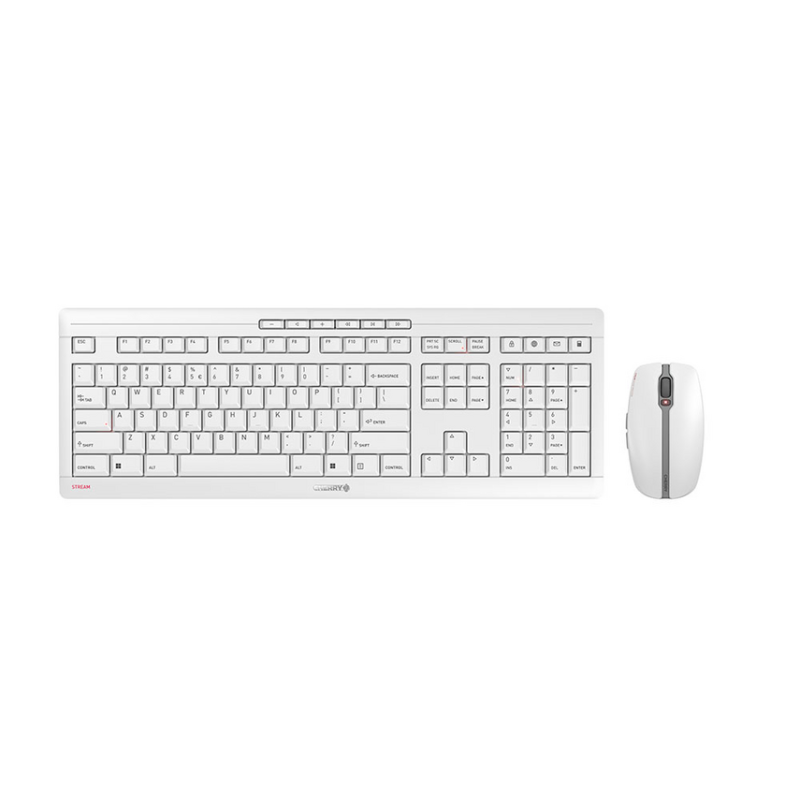 CHERRY Stream Desktop Recharge keyboard Mouse included Universal RF Wireless QWERTY English Grey