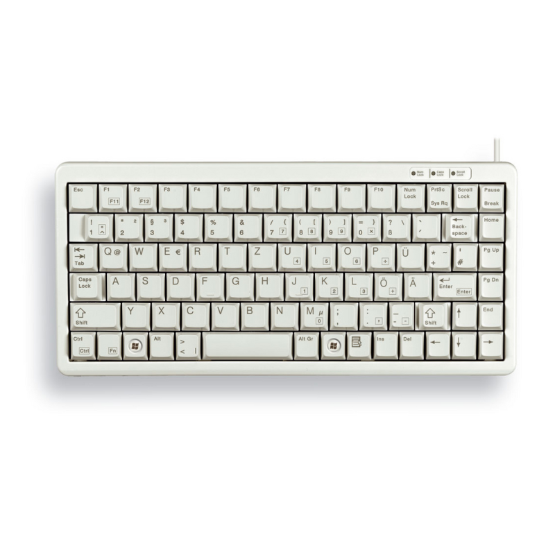 CHERRY Compact Keyboard, QWERTY, 83 keys, Combi USB/PS2, Light Grey