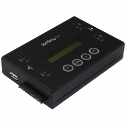 StarTech.com 1:1 Standalone Hard Drive Duplicator & Eraser, USB Thumb Drive and SATA HDD/SSD Disk Cloner & Eraser, LCD display, 