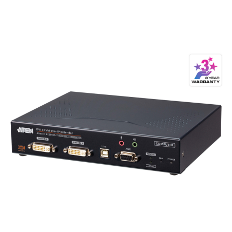 ATEN DVI-I Dual Display KVM over IP Transmitter with Internet Access