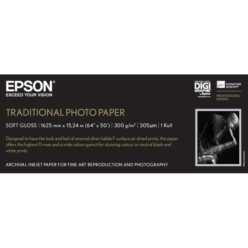 Epson Traditional Photo Paper, 64"x 15m