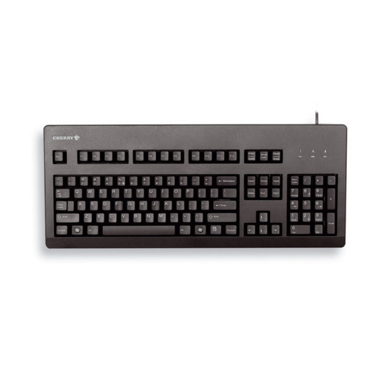 CHERRY G80-3000 BLUE SWITCH Keyboard, Corded, Black, USB/PS2 (QWERTY - UK)