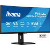 iiyama ProLite 34’’ UWQHD curved monitor with USB-C dock, LAN, KVM switch and 15cm height adjustable stand