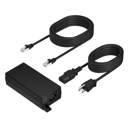 Poly PoE++ 65W 2.5G Adapter with 3.66m CAT6A Cable and Power Cord power adapter/inverter Indoor Black