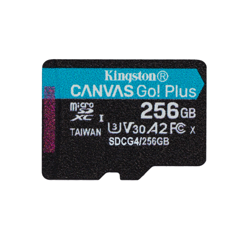 Kingston Technology 256GB microSDXC Canvas Go Plus Gen4 200R A2 U3 Single Pack w/o ADP