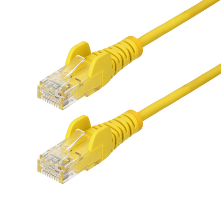 StarTech.com 5m Yellow Slim CAT6 Ethernet Cable, Snagless, 100W PoE, UTP, LSZH, 28AWG Pure Bare Copper Wire, Slim RJ45 Network P