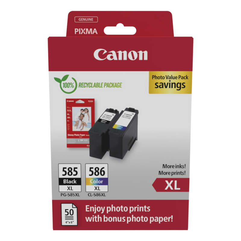 Canon PG-585XL/CL-586 PVP ink cartridge 2 pc(s) Original High (XL) Yield Black, Cyan, Magenta, Yellow