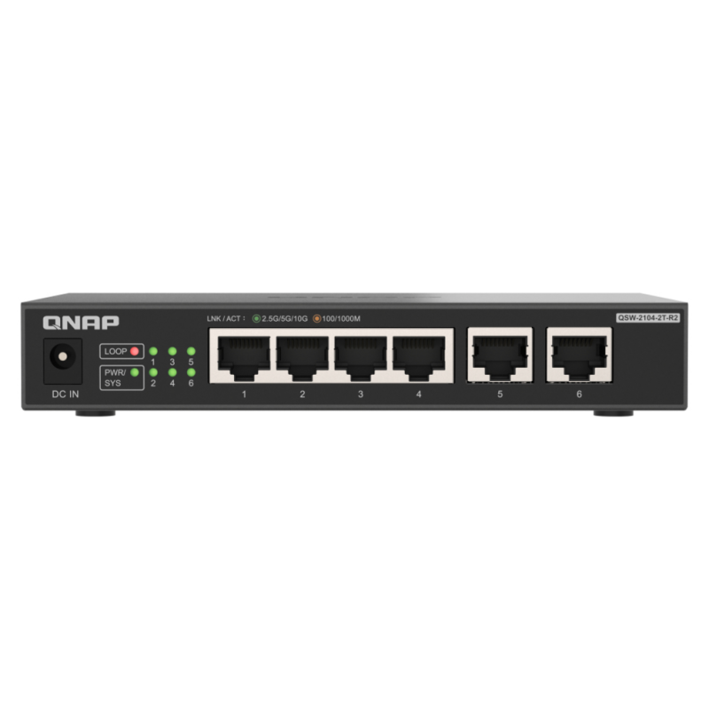 QNAP QSW-2104-2T-R2 network switch Unmanaged 10G Ethernet (100/1000/10000) Desktop Black