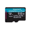 Kingston Technology 512GB microSDXC Canvas Go Plus Gen4 200R A2 U3 Single Pack w/o ADP