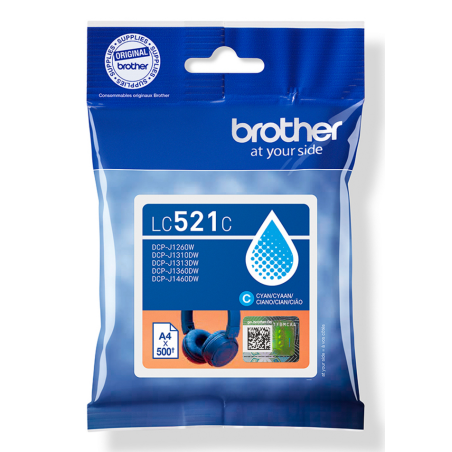 Brother LC521C Genuine Ink Cartridge - Cyan