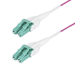 StarTech.com 2m (6ft) LC to LC (UPC) OM4 Multimode Fiber Optic Cable, Erika Violet, 50/125µm, 40G/100G, LOMMF/VCSEL, Uniboot Fib