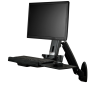 StarTech.com Wall Mount Workstation - Articulating Full Motion Standing Desk with Ergonomic Height Adjustable Monitor & Keyboard