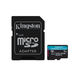 Kingston Technology 1TB microSDXC Canvas Go Plus Gen4 200MB/s A2 U3 V30 Card + Adapter