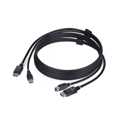 StarTech.com 6ft (1.8m) DisplayPort and USB 5Gbps KVM Cable, 4K 60Hz, Universally Compatible DP 1.2/USB 3.0 Combo Cable for KVM 