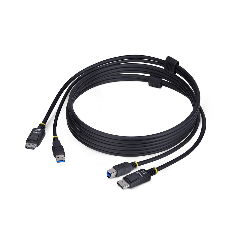 StarTech.com 6ft (1.8m) DisplayPort and USB 5Gbps KVM Cable, 4K 60Hz, Universally Compatible DP 1.2/USB 3.0 Combo Cable for KVM 