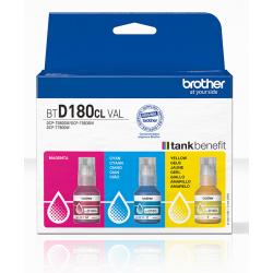Brother BTD180CLVAL Coloured Multipack Ink Bottles