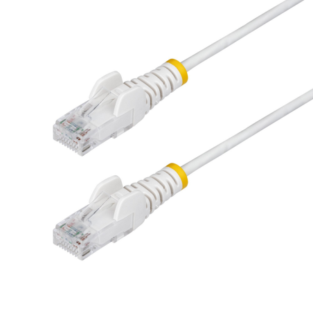 StarTech.com 1m White Slim CAT6 Ethernet Cable, Snagless, 100W PoE, UTP, LSZH, 28AWG Pure Bare Copper Wire, Slim RJ45 Network Pa