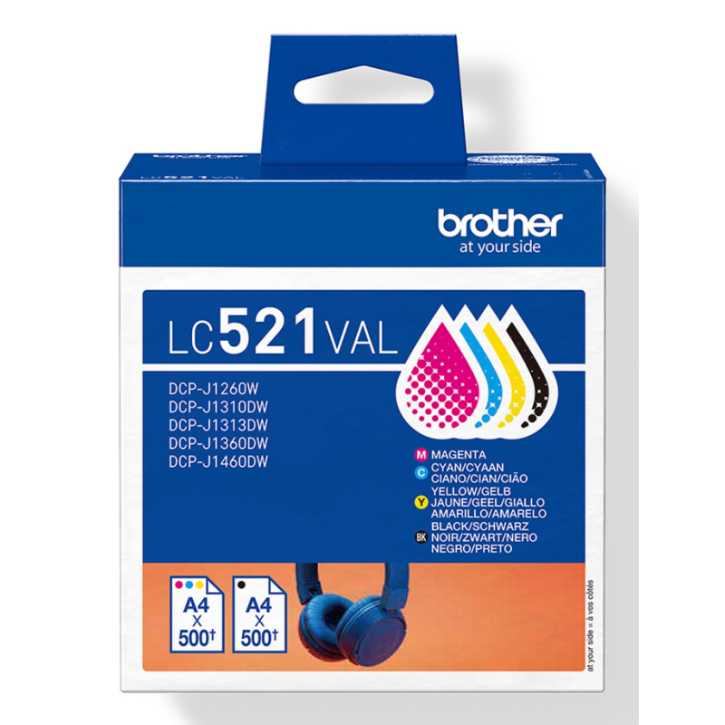 Brother LC521VAL Genuine Ink Cartridge Value Pack