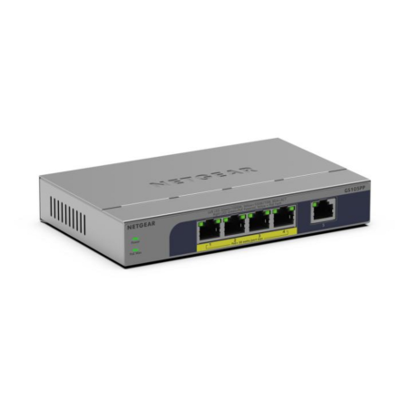 NETGEAR GS105PP Unmanaged Gigabit Ethernet (10/100/1000) Power over Ethernet (PoE) Desktop/Wall-Mounting Grey