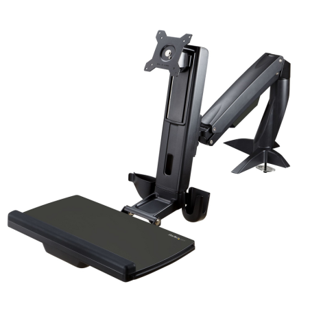 StarTech.com Sit Stand Monitor Arm - Desk Mount Adjustable Sit-Stand Workstation Arm for Single 34" VESA Mount Display - Ergonom