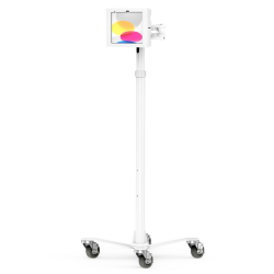 Compulocks iPad 10th-11th (A16) Gen, Apex Enclosure Medical Rolling Cart Extended - White