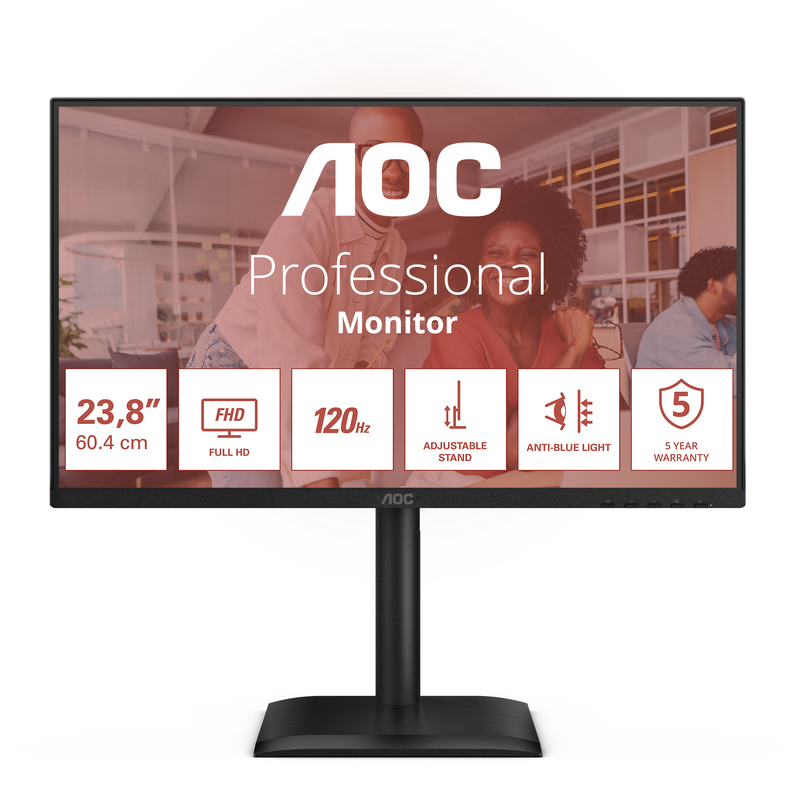 AOC E4 24E4CV computer monitor 60.5 cm (23.8") 1920 x 1080 pixels Full HD LED Black
