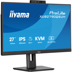 iiyama ProLite 27’’ IPS QHD monitor with a built-in Windows Hello camera and microphone, USB-C, KVM-Switch and height adjustable