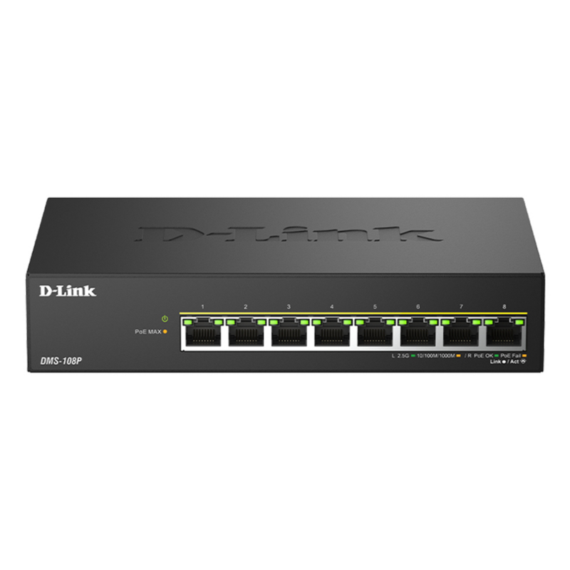 D-Link 8-Port 2.5G Multi-Gigabit PoE++ Unmanaged Switch