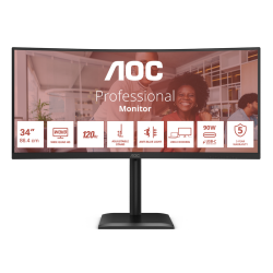AOC E4 CU34E4CV computer monitor 86.4 cm (34") 3440 x 1440 pixels UltraWide Quad HD LCD Black