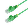 StarTech.com 7m Green Slim CAT6 Ethernet Cable, Snagless, 100W PoE, UTP, LSZH, 28AWG Pure Bare Copper Wire, Slim RJ45 Network Pa