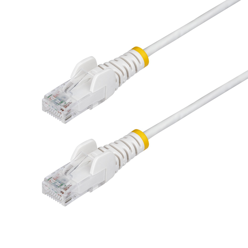 StarTech.com 2m White Slim CAT6 Ethernet Cable, Snagless, 100W PoE, UTP, LSZH, 28AWG Pure Bare Copper Wire, Slim RJ45 Network Pa