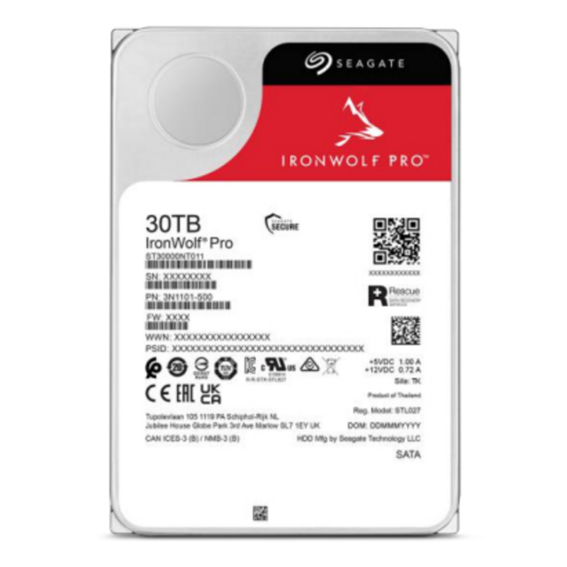 Seagate IronWolf Pro ST30000NT011 internal hard drive 30 TB 7200 RPM 512 MB 3.5" Serial ATA III