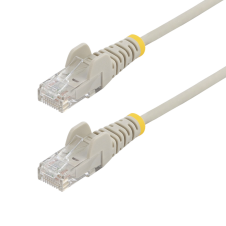 StarTech.com 10m Gray Slim CAT6 Ethernet Cable, Snagless, 100W PoE, UTP, LSZH, 28AWG Pure Bare Copper Wire, Slim RJ45 Network Pa