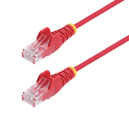 StarTech.com 3m Red Slim CAT6 Ethernet Cable, Snagless, 100W PoE, UTP, LSZH, 28AWG Pure Bare Copper Wire, Slim RJ45 Network Patc