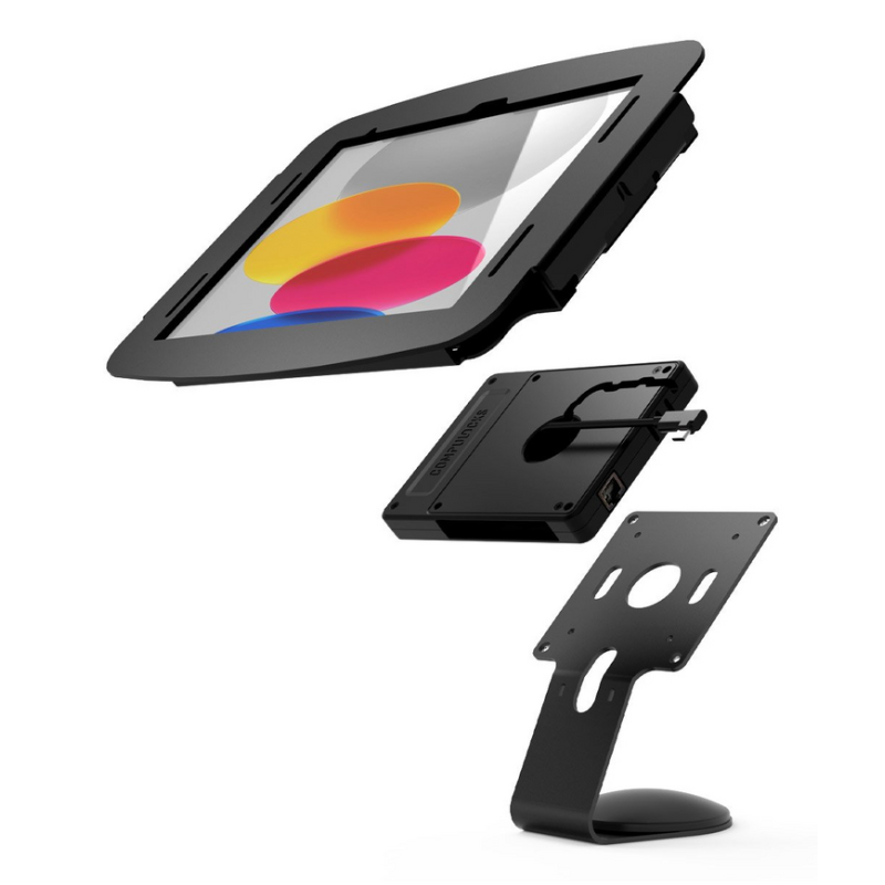 Compulocks iPad Pro 12.9" (3-6th Gen) Space Enclosure Core Counter Stand or Wall Mount Plus Hub Black