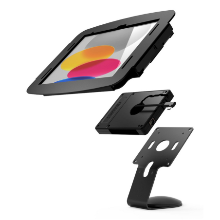 Compulocks iPad Pro 12.9" (3-6th Gen) Space Enclosure Core Counter Stand or Wall Mount Plus Hub Black