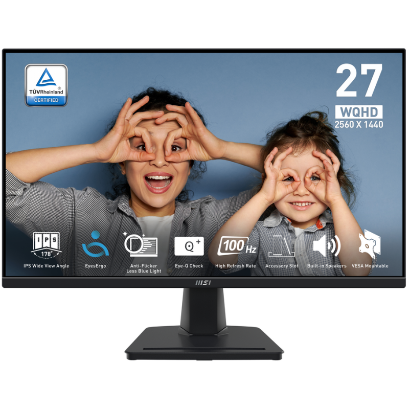 MSI Pro MP275Q computer monitor 68.6 cm (27") 2560 x 1440 pixels Wide Quad HD LED Black
