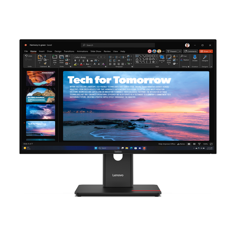 Lenovo ThinkVision T27QD-40 LED display 68.6 cm (27") 2560 x 1440 pixels Wide Quad HD Black
