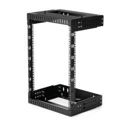 StarTech.com 15U 19" Wall Mount Network Rack - Adjustable Depth 12-20" 2 Post Open Frame Server Room Rack for AV/Data/ IT Commun
