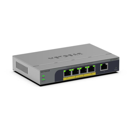 NETGEAR GS105EPP Unmanaged Gigabit Ethernet (10/100/1000) Power over Ethernet (PoE) Desktop/Wall-Mounting Grey