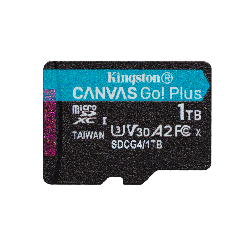 Kingston Technology 1TB microSDXC Canvas Go Plus Gen4 200R A2 U3 Single Pack w/o ADP