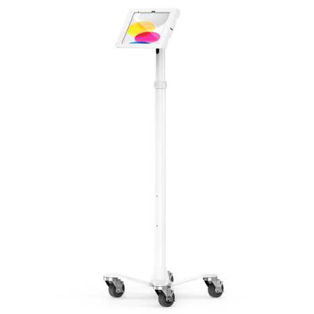 Compulocks iPad 10th-11th (A16) Gen, Apex Enclosure Medical Rolling Cart - White