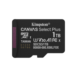 Kingston Technology 1TB micSDXC Canvas Select Plus Gen3 150R A1 Single Pack w/o ADP