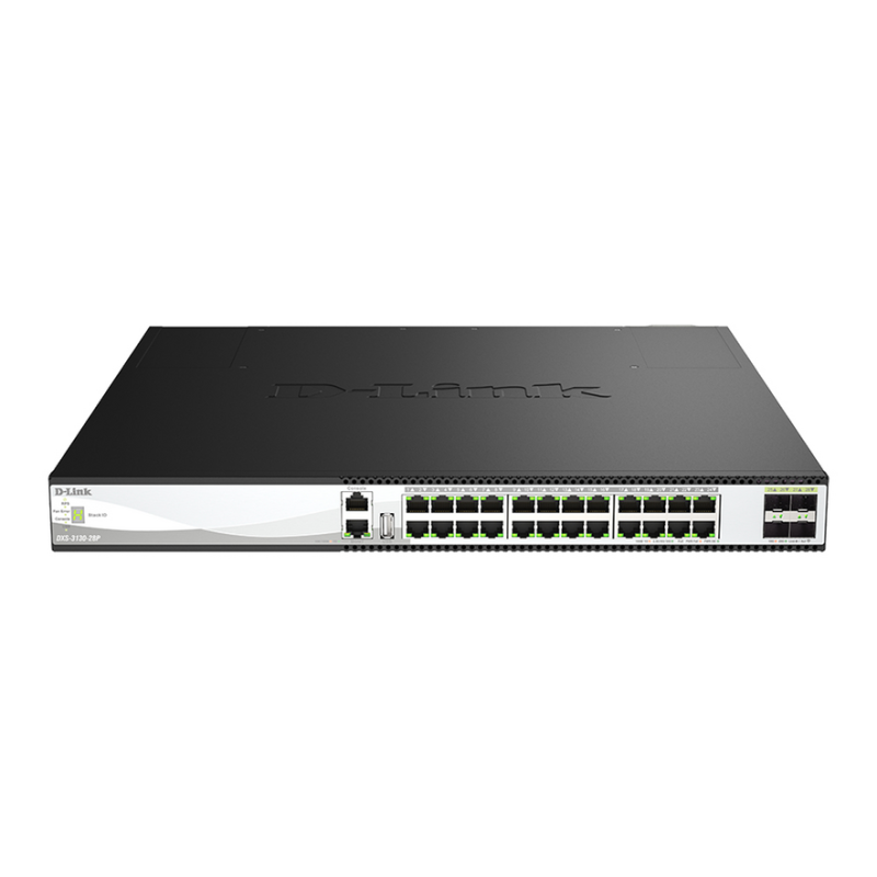 D-Link 28-Port 10G Multi-Gigabit Layer 3 Stackable PoE++ Managed Switch with 25G Uplinks