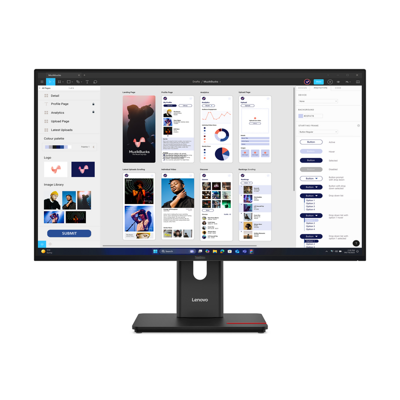 Lenovo ThinkVision T32UD-40 computer monitor 80 cm (31.5") 3840 x 2160 pixels 4K Ultra HD LCD Black