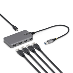 StarTech.com 4-Port USB-A Hub, 5Gbps, Bus Powered, USB-A to 4x USB-A Hub with USB-C Auxiliary Power Input, 1ft/30cm Host Cable, 