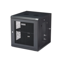 StarTech.com 4-Post 12U Wall Mount Network Cabinet with 1U Shelf, 19" Hinged Wall-Mounted Server Rack for Data / AV / Electronic