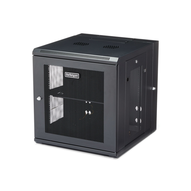 StarTech.com 4-Post 12U Wall Mount Network Cabinet with 1U Shelf, 19" Hinged Wall-Mounted Server Rack for Data / AV / Electronic